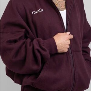 Comfort Women or Men's Zip-Up Sweatshirt  - Maroon, size Medium
